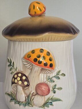 Vintage 11" MCM Merry Mushroom Canister Sears Roebuck 1978 Large Cookie Jar
